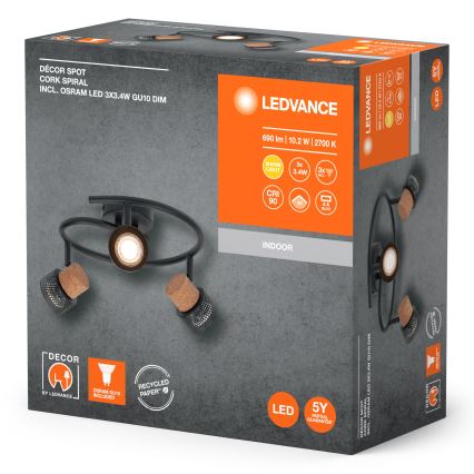 Ledvance - LED Reflektor DECOR CORK 3xGU10/3,4W/230V