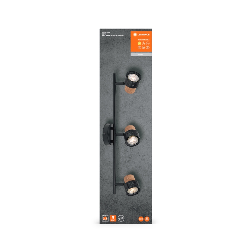 Ledvance - LED Reflektor DECOR CORK 3xGU10/3,4W/230V