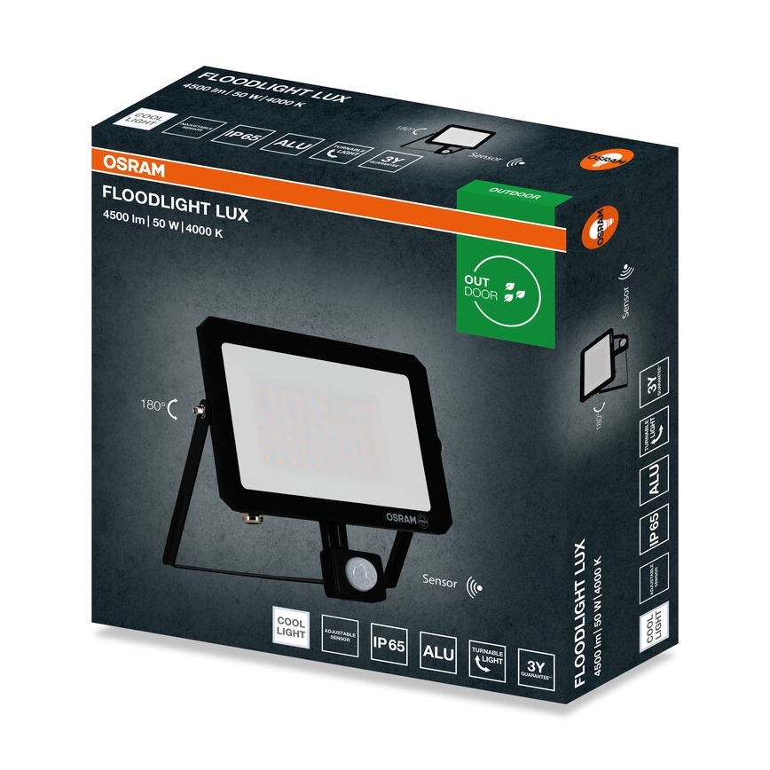 Ledvance - LED reflektor s senzorjem FLOODLIGHT LED/50W/230V 4000K IP65