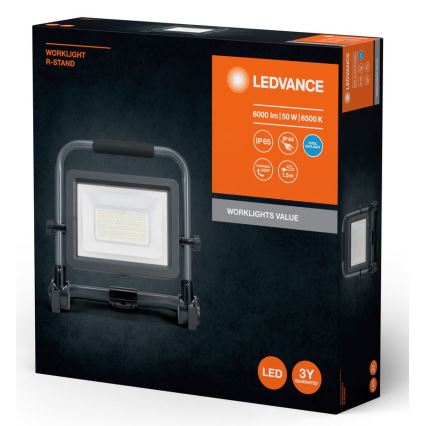 Ledvance - LED Zunanji reflektor WORKLIGHT R-STAND LED/50W/230V 6500K IP65