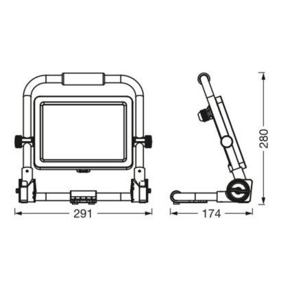 Ledvance - LED Zunanji reflektor WORKLIGHT R-STAND LED/50W/230V 6500K IP65