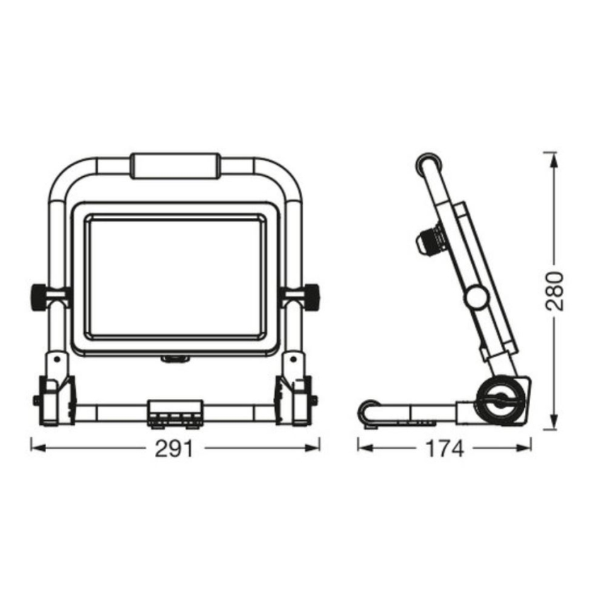 Ledvance - LED Zunanji reflektor WORKLIGHT R-STAND LED/50W/230V 6500K IP65
