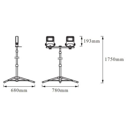 Ledvance - LED Reflektor z držalom TRIPOD 2xLED/30W/230V IP65