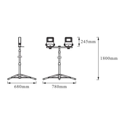 Ledvance - LED Reflektor z držalom TRIPOD 2xLED/50W/230V IP65