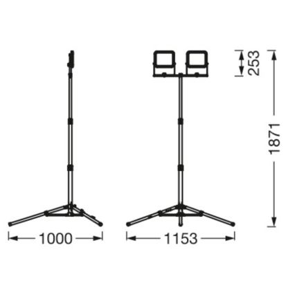 Ledvance - LED Zunanji reflektor z držalom WORKLIGHT TRIPOD 2xLED/30W/230V 6500K IP65