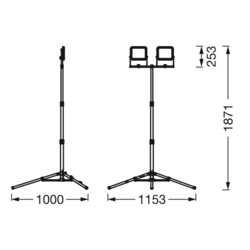 Ledvance - LED Zunanji reflektor z držalom WORKLIGHT TRIPOD 2xLED/30W/230V 6500K IP65