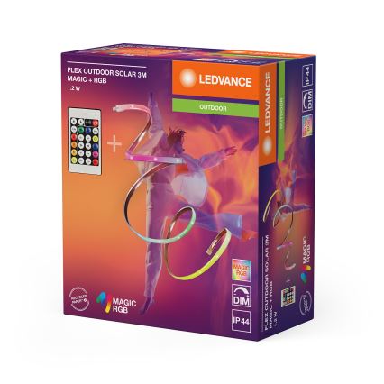 Ledvance - LED RGB zatemljiv sončni trak FLEX MAGIC 3m LED/1,2W/5V + daljinski upravljalnik