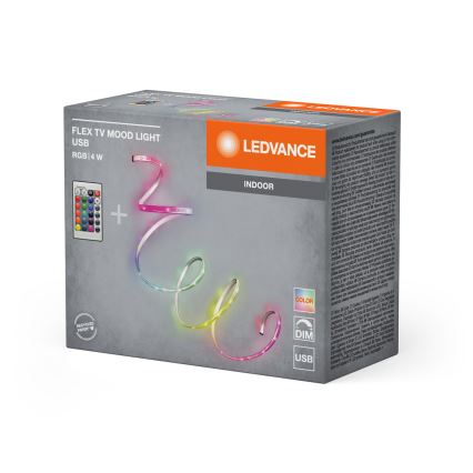 Ledvance - LED RGB zatemnjiv trak FLEX TV MOOD 1m LED/4W/5V + daljinski upravljalnik