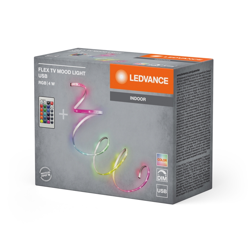 Ledvance - LED RGB zatemnjiv trak FLEX TV MOOD 1m LED/4W/5V + daljinski upravljalnik