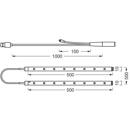 Ledvance - LED RGB zatemnjiv trak FLEX TV MOOD 1m LED/4W/5V + daljinski upravljalnik