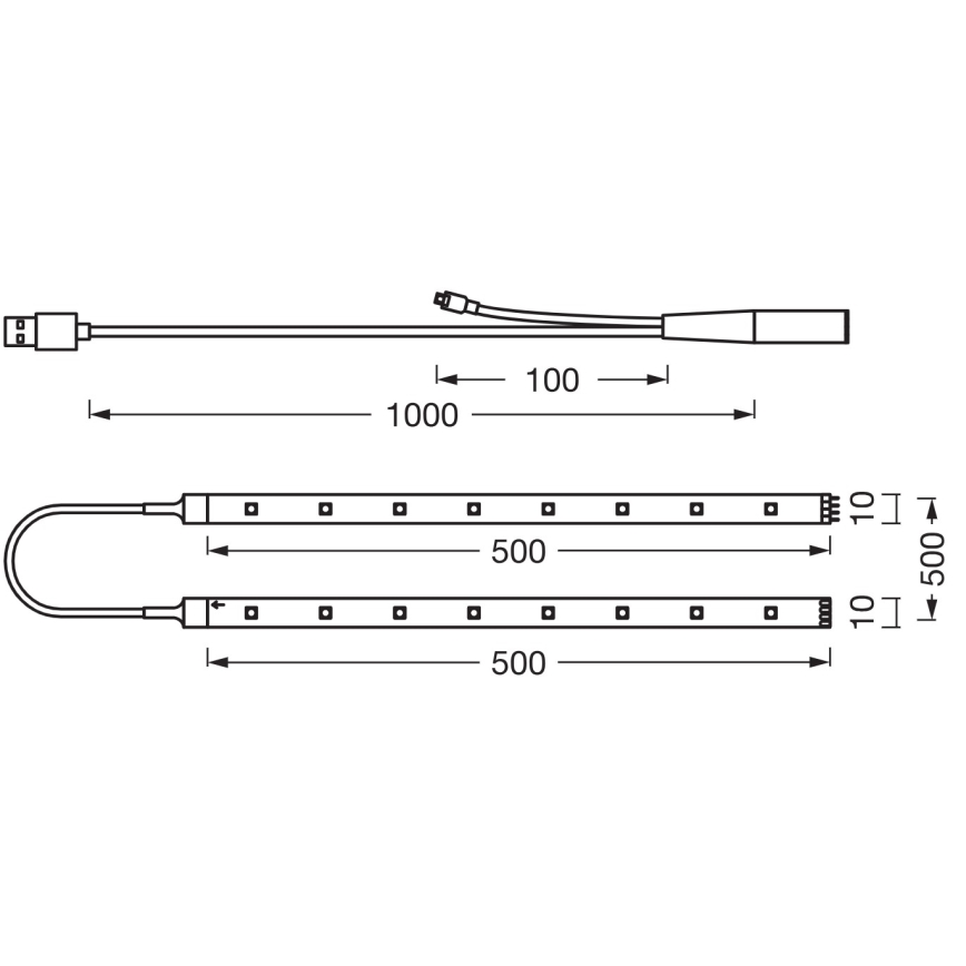 Ledvance - LED RGB zatemnjiv trak FLEX TV MOOD 1m LED/4W/5V + daljinski upravljalnik
