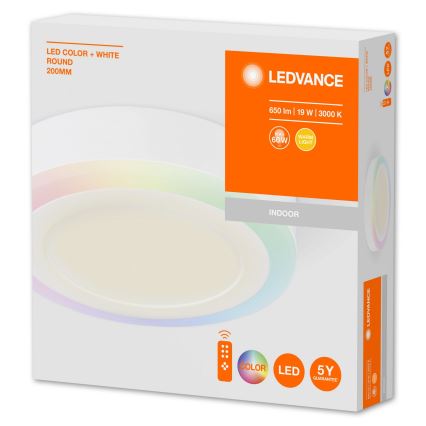 Ledvance - LED RGB Zatemnitvena stropna svetilka LED/19W/230V + Daljinski upravljalnik