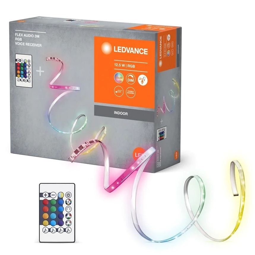 Ledvance - LED RGB Zatemnitveni trak FLEX AUDIO 3m LED/12,5W/230V + Daljinski upravljalnik