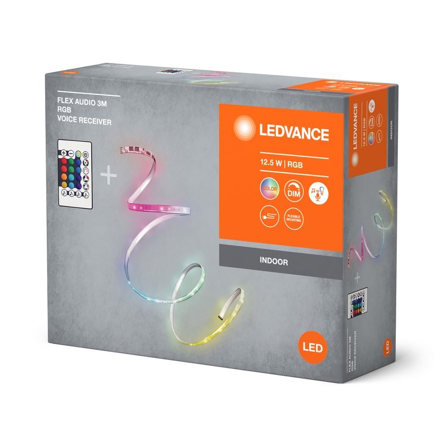 Ledvance - LED RGB Zatemnitveni trak FLEX AUDIO 3m LED/12,5W/230V + Daljinski upravljalnik