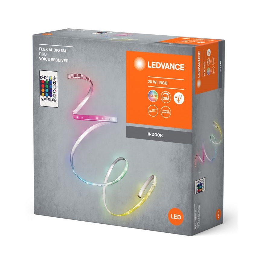 Ledvance - LED RGB Zatemnitveni trak FLEX AUDIO 5m LED/20W/230V + Daljinski upravljalnik