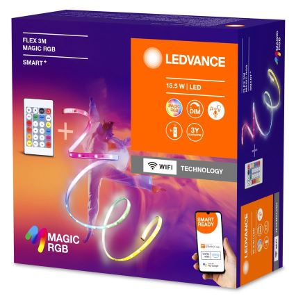 Ledvance - LED RGB Zatemnitveni trak SMART+ MAGIC FLEX 3m LED/15,5W/230V Wi-Fi + Daljinski upravljalnik