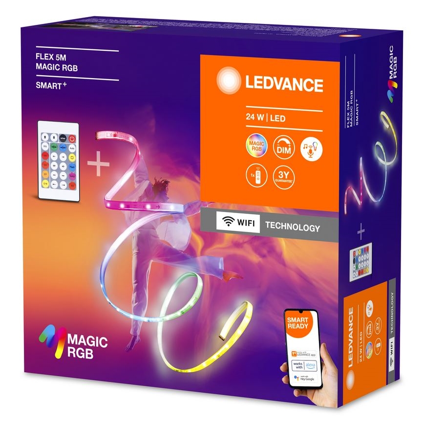 Ledvance - LED RGB Zatemnitveni trak SMART+ MAGIC FLEX 5m LED/24W/230V Wi-Fi + Daljinski upravljalnik