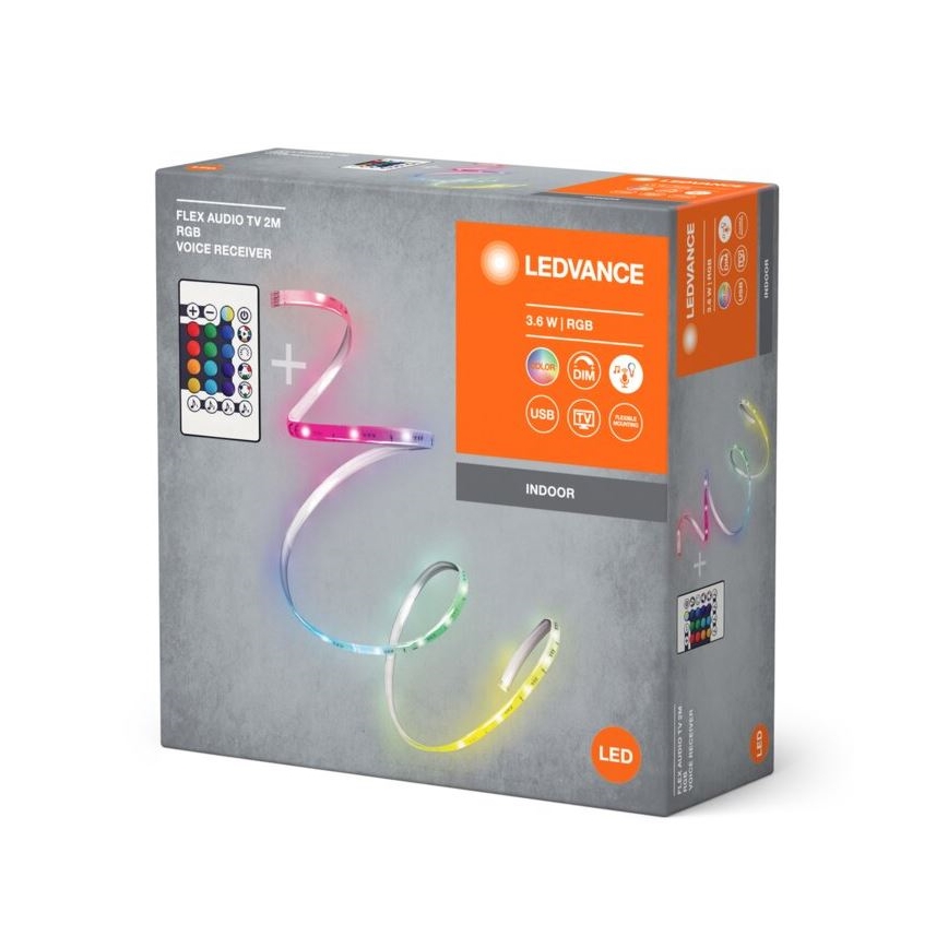 Ledvance - LED RGB Zatemnitveni trak za TV FLEX AUDIO 2m LED/3,6W/5V + Daljinski upravljalnik