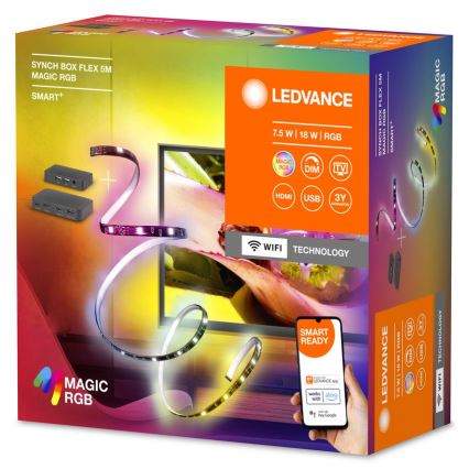 Ledvance - LED RGB Zatemnitveni trak za TV SYNCH BOX FLEX SMART+ MAGIC 4,5m LED/18W/230V Wi-Fi