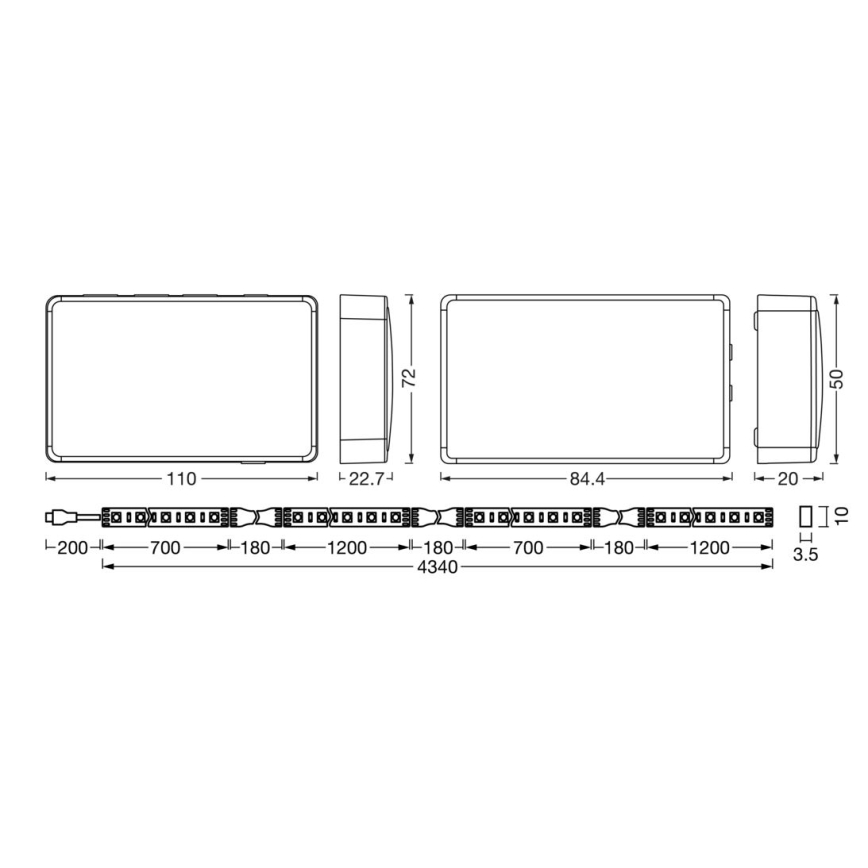 Ledvance - LED RGB Zatemnitveni trak za TV SYNCH BOX FLEX SMART+ MAGIC 4,5m LED/18W/230V Wi-Fi