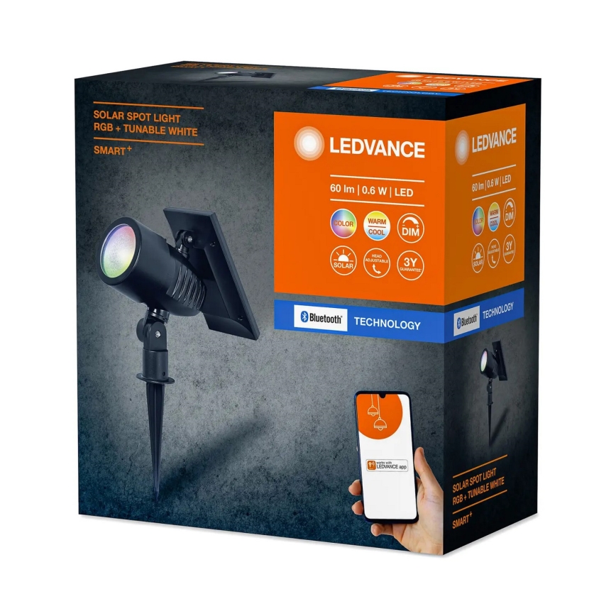 Ledvance - LED RGBW Zatemnitvena solarna svetilka SMART+ SOLAR LED/0,6W/3,7V 2000 mAh 3000-6500K IP44
