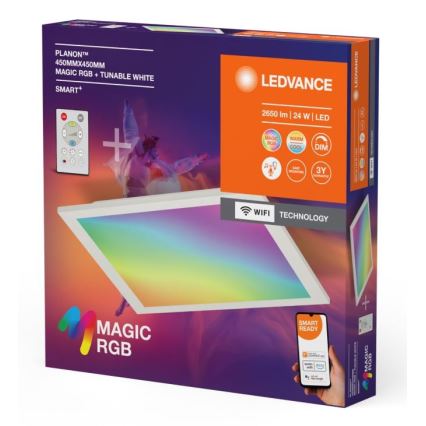 Ledvance - LED RGBW Zatemnitvena stropna svetilka SMART+ MAGIC LED/24W/230V 2700-6500K Wi-Fi + Daljinski upravljalnik