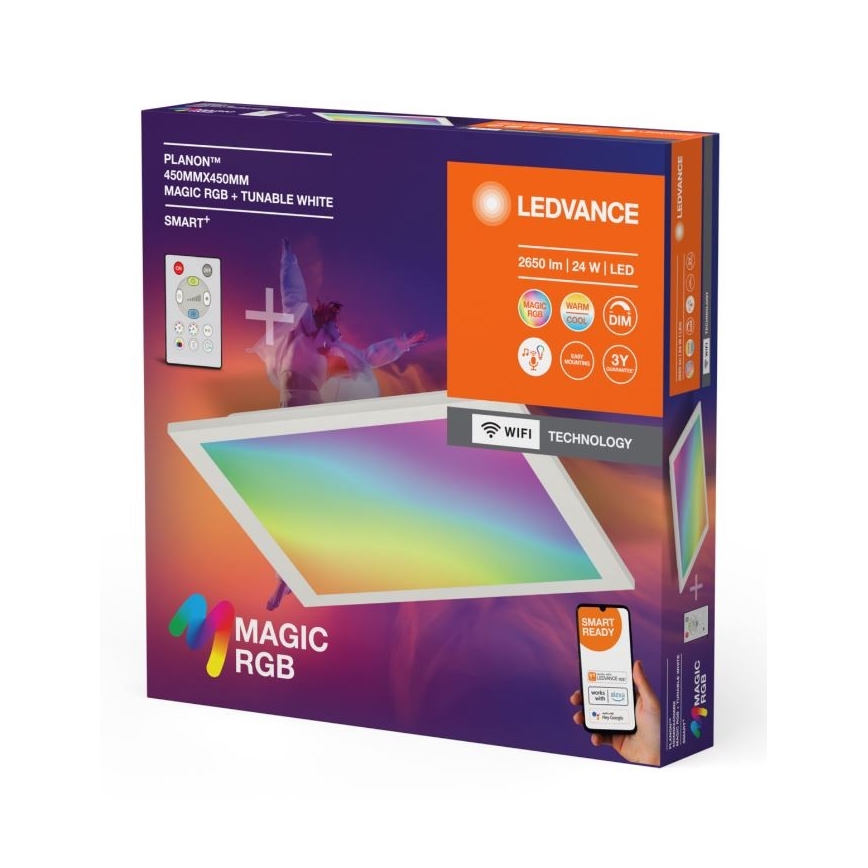 Ledvance - LED RGBW Zatemnitvena stropna svetilka SMART+ MAGIC LED/24W/230V 2700-6500K Wi-Fi + Daljinski upravljalnik