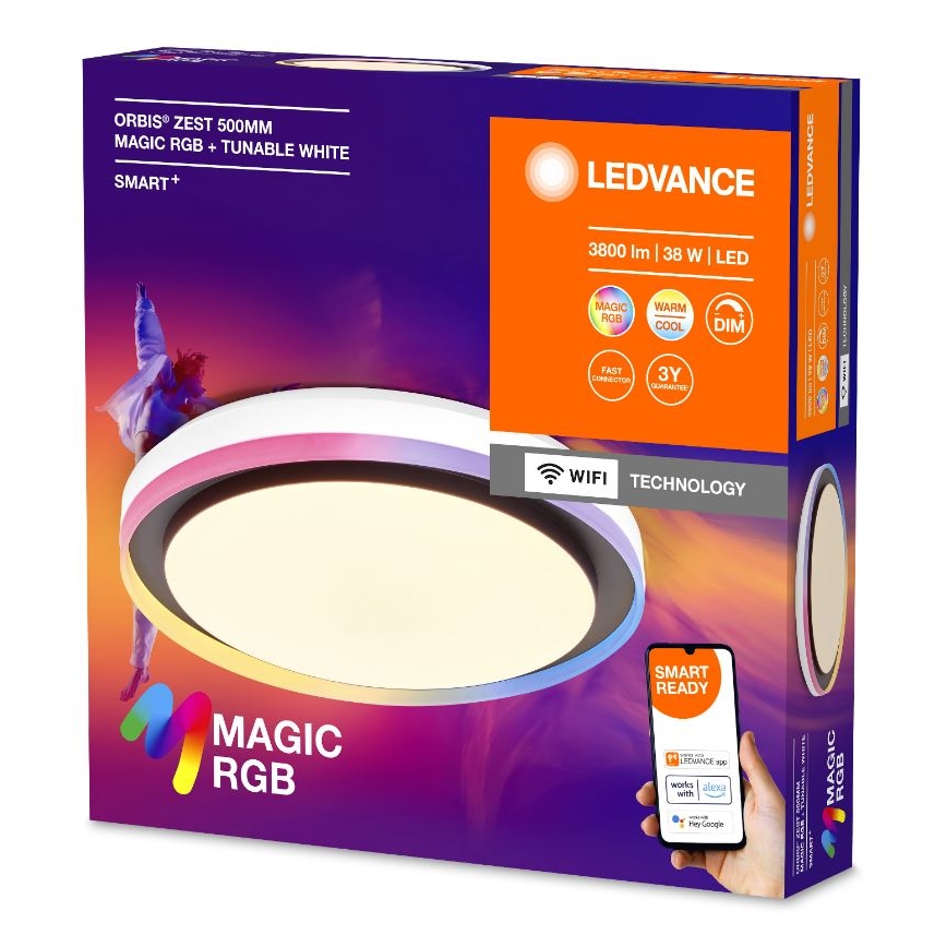 Ledvance - LED RGBW Zatemnitvena stropna svetilka SMART+ MAGIC LED/38W/230V 2700-6500K Wi-Fi