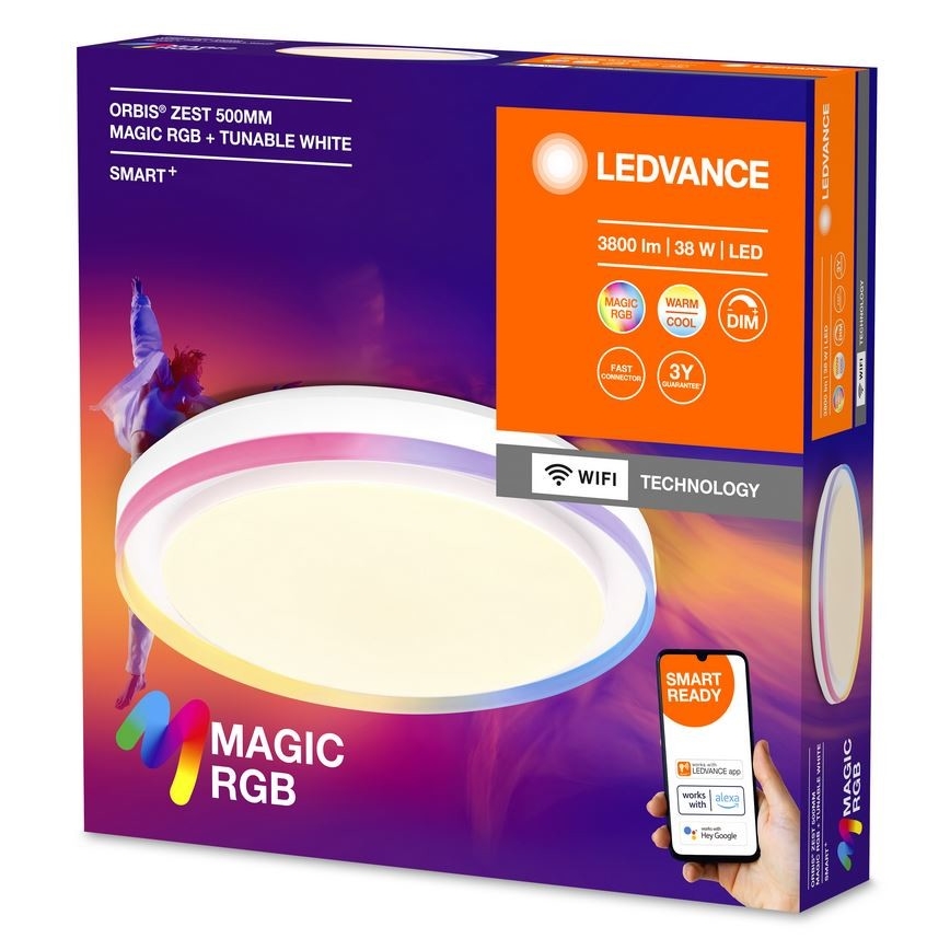Ledvance - LED RGBW Zatemnitvena stropna svetilka SMART+ MAGIC LED/38W/230V  2700-6500K Wi-Fi