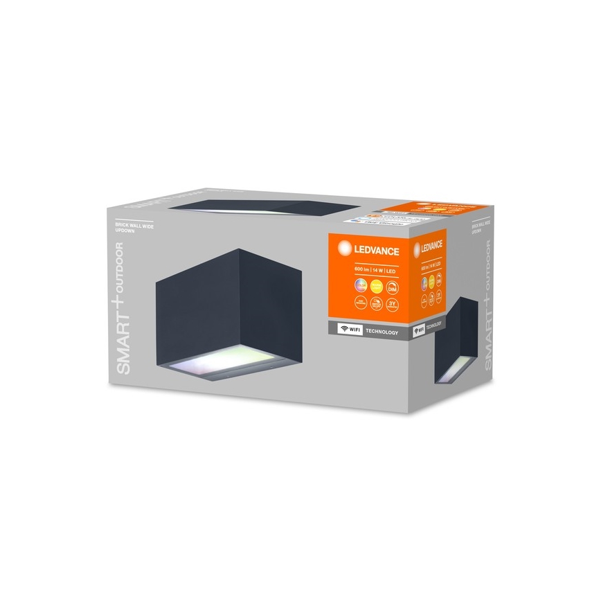 Ledvance - LED RGBW Zatemnitvena zunanja stenska svetilka SMART+ BRICK LED/14W/230V Wi-Fi IP44
