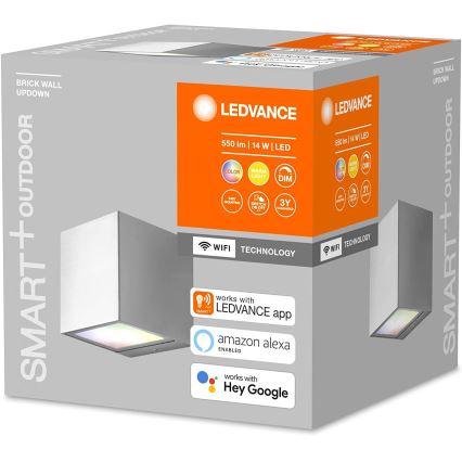 Ledvance - LED RGBW Zatemnitvena zunanja stenska svetilka BRICK LED/14W/230V Wi-Fi IP44