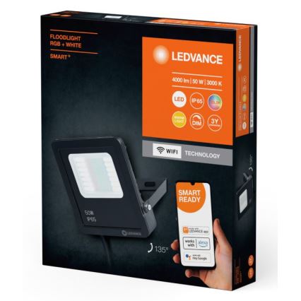 Ledvance - LED RGBW Zatemnitveni zunanji reflektor SMART+ FLOODLIGHT LED/50W/230V IP65 Wi-Fi