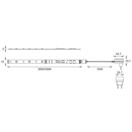 Ledvance - LED RGBW Zatemnitveni trak FLEX 5m LED/14W/230V + Daljinski upravljalnik