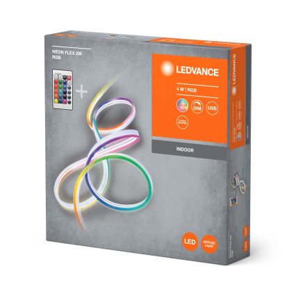 Ledvance - LED RGBW Zatemnitveni trak NEON FLEX 2,1m LED/4W/5V + Daljinski upravljalnik