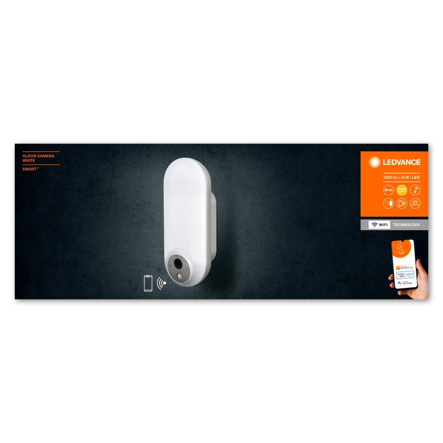 Ledvance - LED RGBW Zunanja svetilka s senzorjem in kamero LED/15W/230V IP44