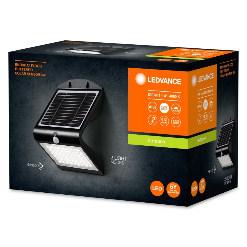 Ledvance - LED Solarna stenska svetilka s senzorjem gibanja in mraka METULJ LED/4W/3,7V 2000 mAh IP65