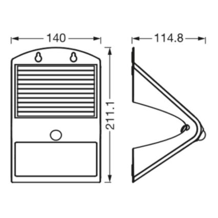 Ledvance - LED Solarna stenska svetilka s senzorjem METULJ LED/4W/3,7V IP65