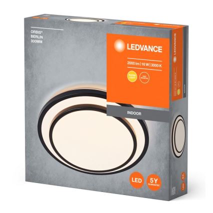 Ledvance - LED Stropna svetilka ORBIS BERLIN LED/16W/230V črna