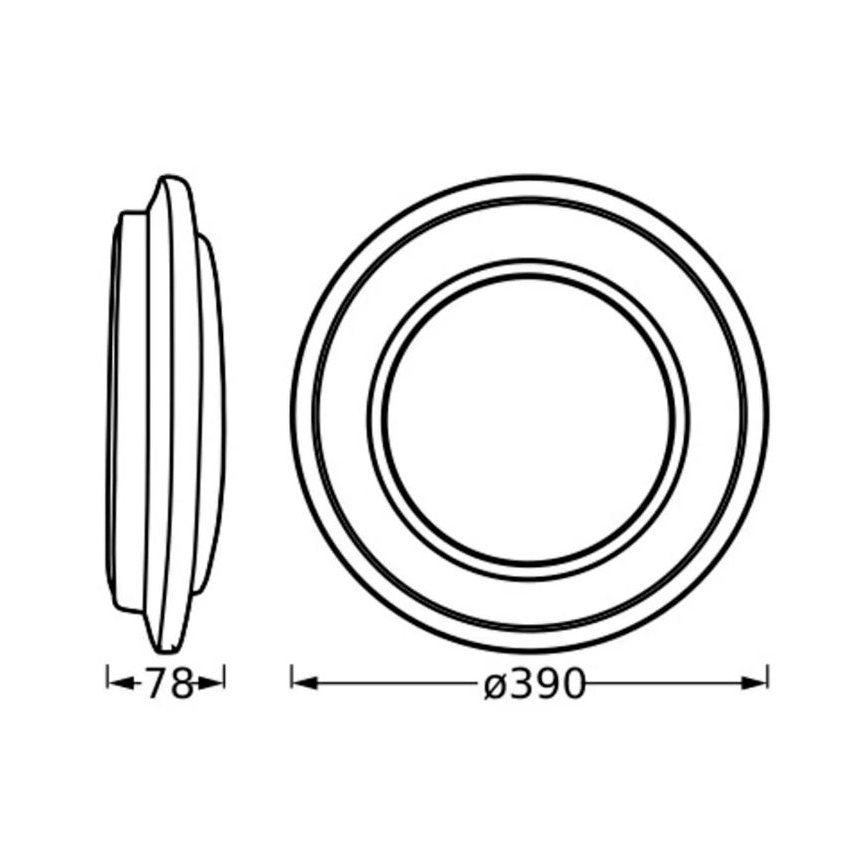 Ledvance - LED Stropna svetilka ORBIS BERLIN LED/24W/230V črna