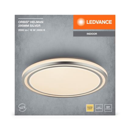 Ledvance - LED Stropna svetilka ORBIS HELMAN LED/16W/230V pr. 29,5 cm srebrna