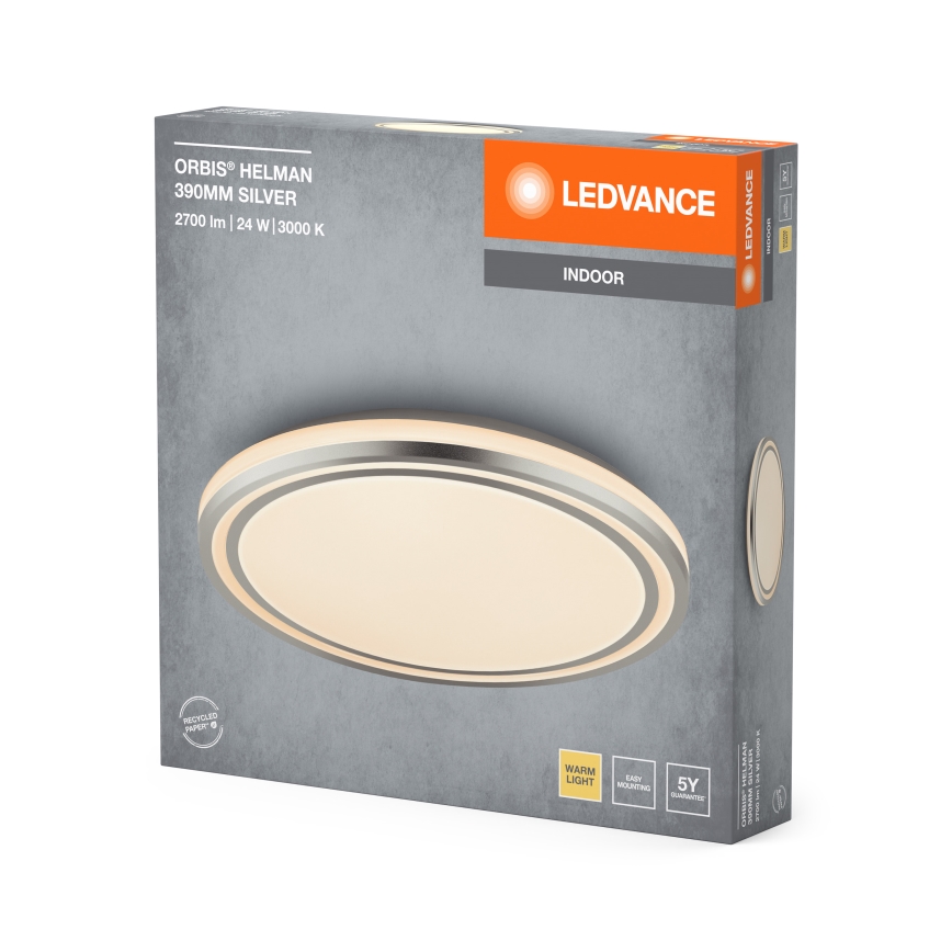 Ledvance - LED Stropna svetilka ORBIS HELMAN LED/24W/230V pr. 39 cm srebrna