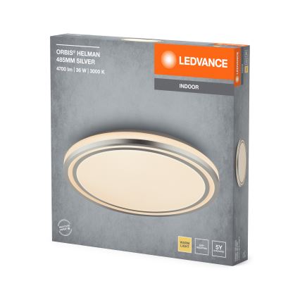 Ledvance - LED Stropna svetilka ORBIS HELMAN LED/36W/230V pr. 48,5 cm srebrna