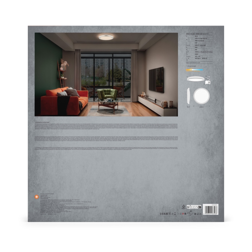 Ledvance - LED Stropna svetilka ORBIS HELMAN LED/36W/230V pr. 48,5 cm srebrna