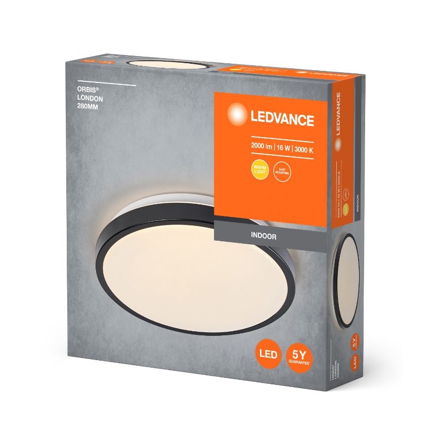 Ledvance - LED Stropna svetilka ORBIS LONDON LED/16W/230V črna
