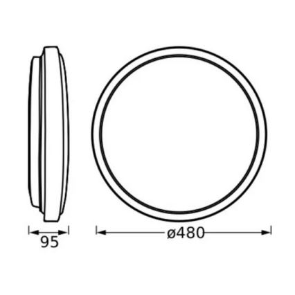 Ledvance - LED Stropna svetilka ORBIS LONDON LED/36W/230V črna