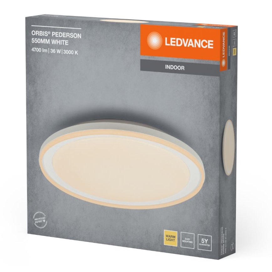 Ledvance - LED Stropna svetilka ORBIS PEDERSON LED/36W/230V pr. 55 cm bela