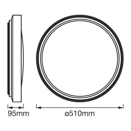 Ledvance - LED Stropna svetilka s senzorjem PLATE LED/32W/230V