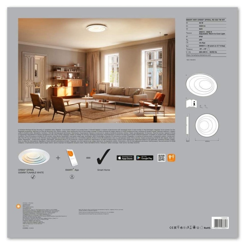 Ledvance - Zatemnjevalna LED svetilka SMART+ SPIRAL LED/40W/230V 3000K-6500K Wi-Fi