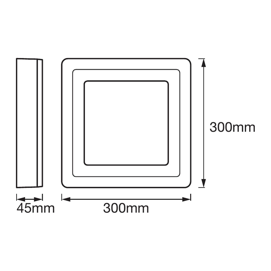 Ledvance - LED Stropna svetilka SQUARE LED/18W/230V