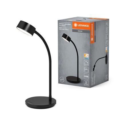 Ledvance - LED zatemnjiva namizna svetilka na dotik OFFICE LED/4,8W/5V 3000-6500K črna